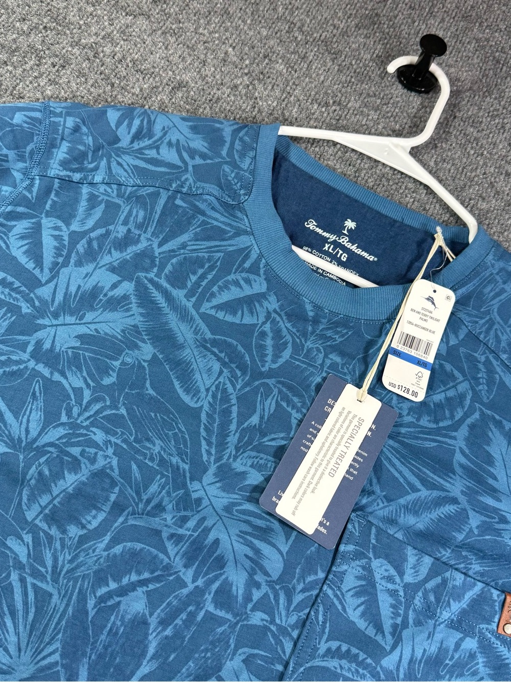Tommy Bahama Blue Tropical Print Long-Sleeve Shirt